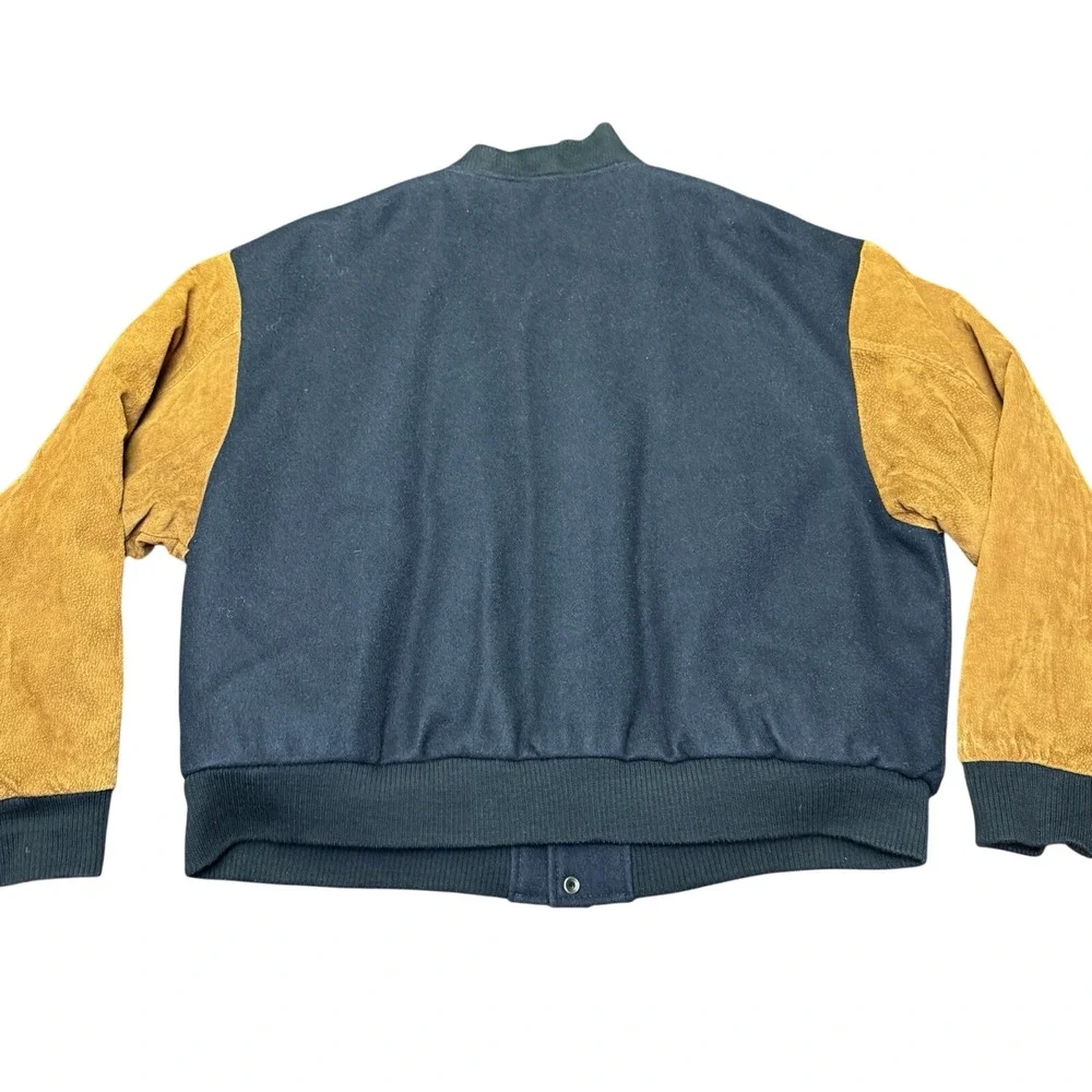 Vintage Anheuser Busch Beer Wool Leather Suede Embroidered Jacket Coat XL - Picture 9 of 11